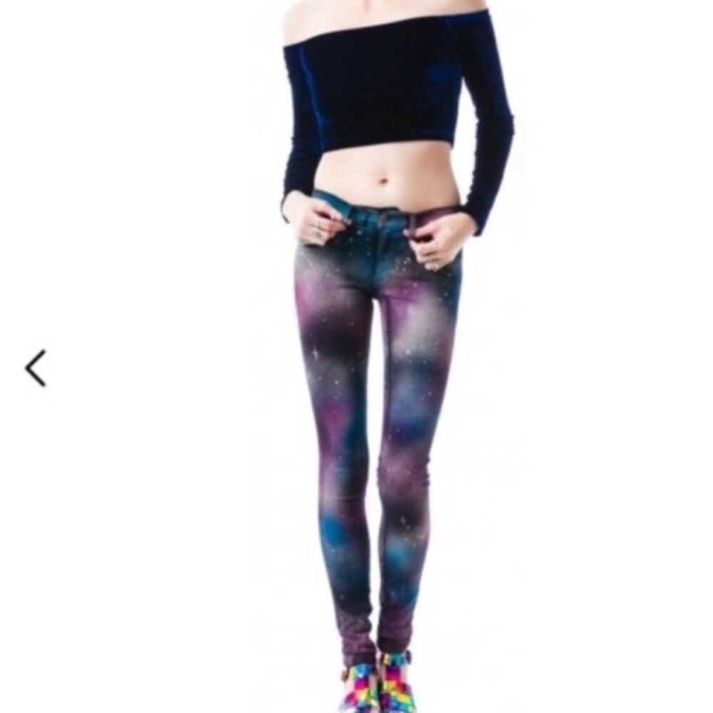 Wildfox -40‎ Women’s Marianne Galaxy Dye Multicolor Cotton Blend Jeans Sz 24